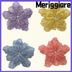 MERIGGIARE Miếng Dán Hoa, Hạt Ren Ba Lớp May Trên Miếng Dán, Trang Trí Đầm Trang Trí May Quần Áo DIY Trang Trí Đầm Táo Cho Đầm