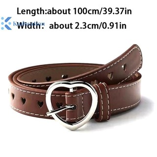 Kudosation Nữ Da Rỗng Ra Trái Tim Yêu Nữ Thắt Lưng Quần Pin Khóa Da Nữ Vintage Thắt Lưng