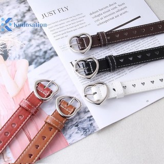 Kudosation Nữ Da Rỗng Ra Trái Tim Yêu Nữ Thắt Lưng Quần Pin Khóa Da Nữ Vintage Thắt Lưng