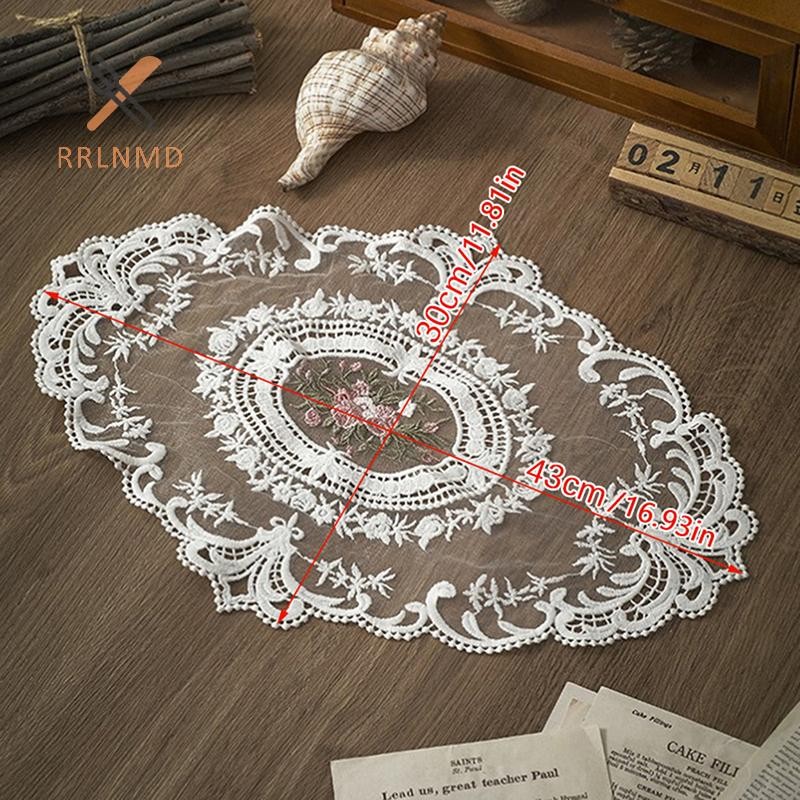 Rrlnmd Bàn Ăn Khăn Trải Bàn Thêu Vải Thanh Lịch Khăn Trải Bàn Cà Phê Đế Lót Ly MỚI