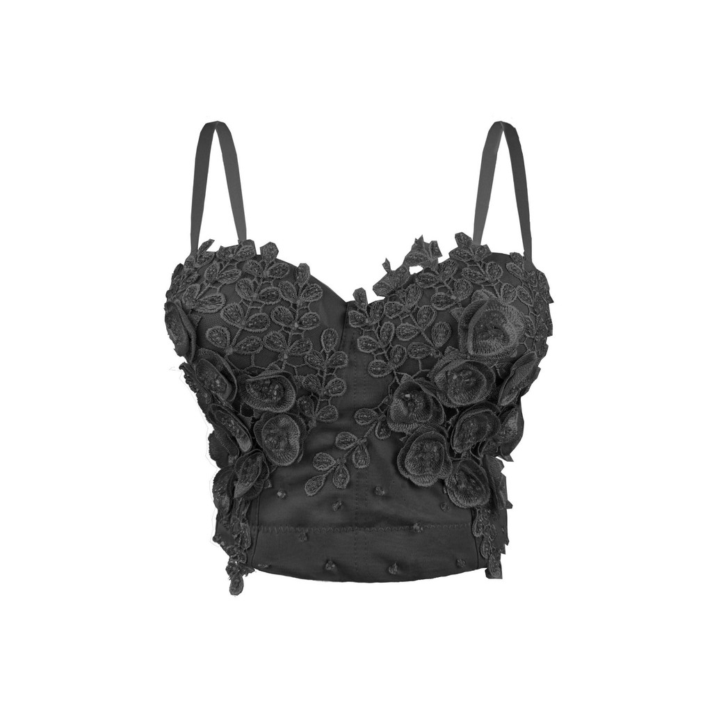 Pure Desire Phong Cách Ren Sling Cảm Giác Cao Cấp Siêu Ngắn Slim-fit Cánh Hoa Nữ Eo Hẹp Xuân Hè Xương Cá Corset Mặc Ngoài