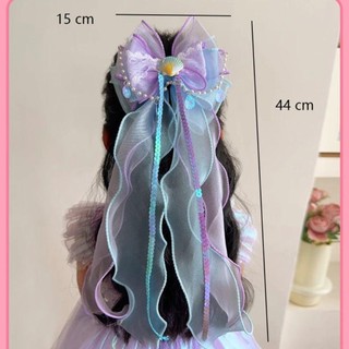 Asdfger Kẹp Tóc Trẻ Em, Kẹp Tóc Nơ Nàng Tiên Cá, Vỏ Sao Biển Series Bện Đuôi Ngựa Mũ Đội Đầu Phụ Kiện Tóc
