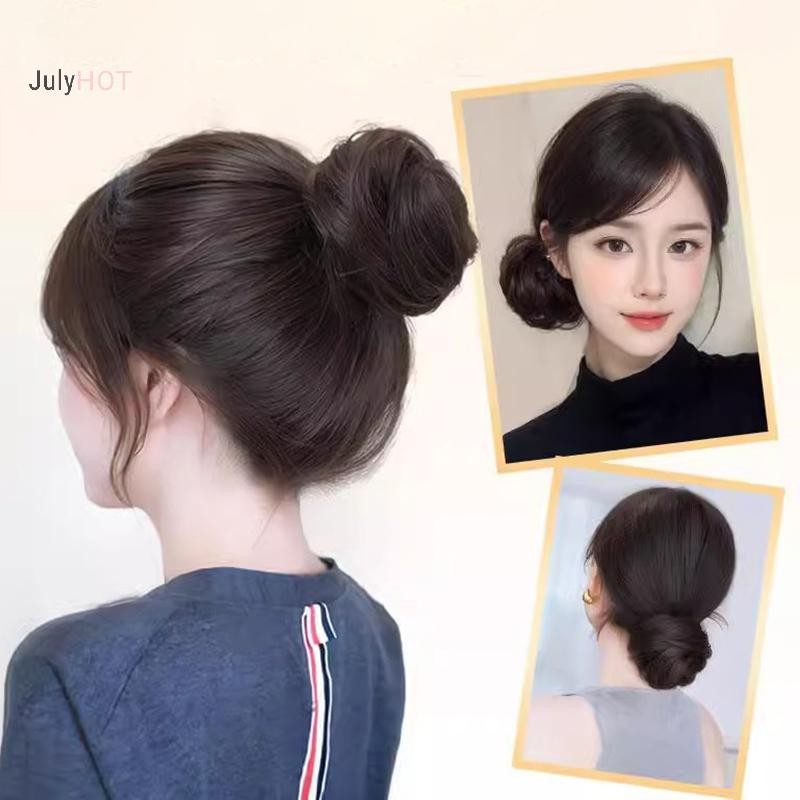 Julyhot Kẹp Tóc Giả Chignon Thẳng, Tóc Nối Dài Updo, Bun Tóc Mảnh Cho Nữ