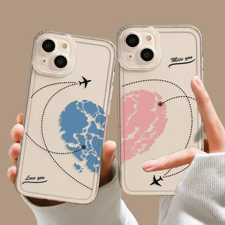 Ốp Lưng iPhone Heart Map Viền Thẳng Chống Sốc, Trong Suốt Bảo Vệ Camera - iP 7/8/X/XS/11/12/13/14/15/16/17/Plus/Pro/Max