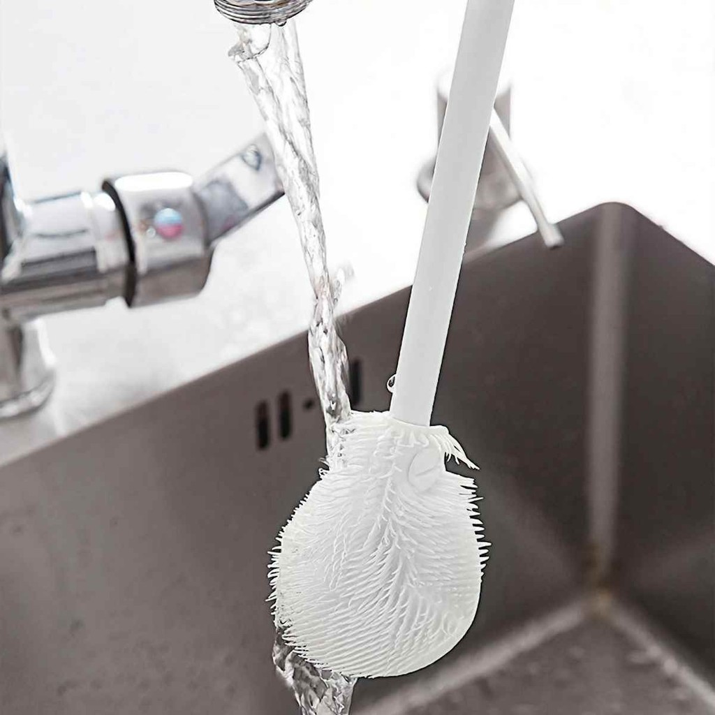 Cọ rửa bình sữa chất liệu silicone, cọ cốc đa năng mềm mại rửa sạch mọi góc chết dùng được cho ấm trà, bình giữ nhiệt
