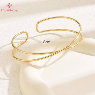 < zhuliye789 > Vòng đeo tay màu vàng nhiều lớp dành cho nữ Vòng tay kim loại phong cách Punk Thiết kế nhỏ nhất Ins Trang sức dự tiệc hàng ngày