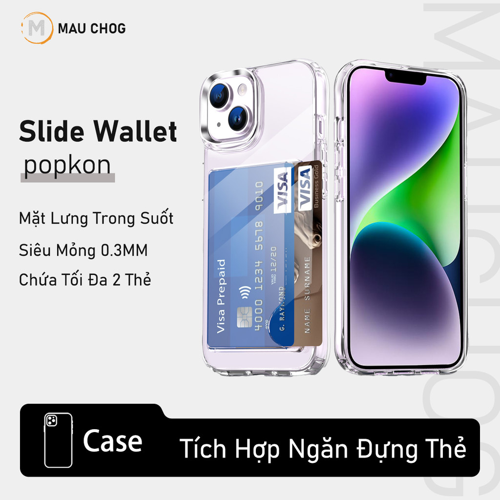Ốp Ví Trong Suốt Chống Sốc Bảo Vệ Camera Cho Điện Thoại iPhone 17 Pro Max 16 15 14 13