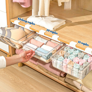 Hộp đựng đồ lót ngăn kéo thiết kế treo kệ tủ tiện lợi, Hộp đựng tất vớ chia ngăn sắp xếp gọn gàng