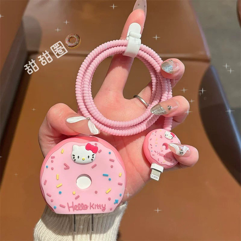 Pink Cat Cho iPhone Sạc Nhanh Vỏ Bảo Vệ Cáp Dữ Liệu Đầu Sạc Cáp Dữ Liệu Bảo Vệ Phụ Kiện