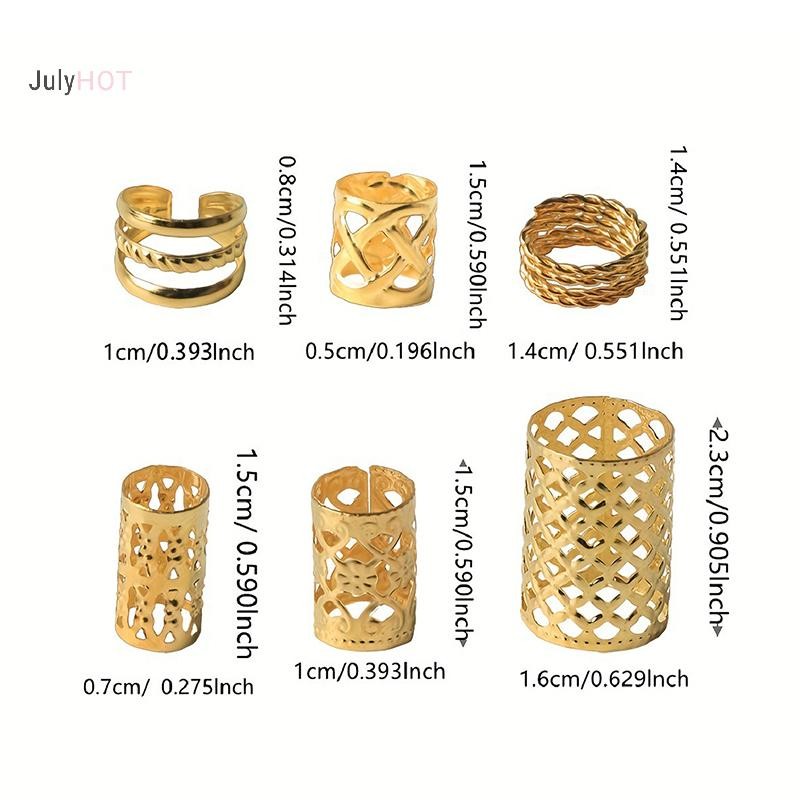 Julyhot 60 / 90 Chiếc Hợp Kim Tóc Trang Sức Tóc Vòng Bím Tóc Kim Loại Dreadlock Hạt Tóc Nhẫn Đa Phong Cách Bím Tóc Phụ Kiện Massivedeals