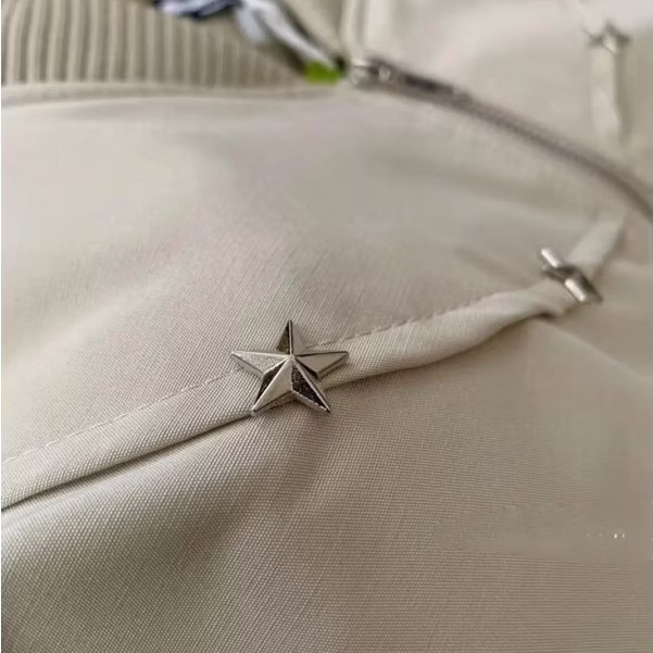 Áo Bomber Ngôi Sao Vòng Cổ Màu Be KCloset Áo Khoác Kaki Dáng Rộng Nam Nữ NA430
