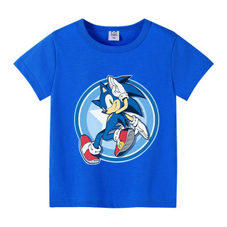 Áo thun Sonic mới Áo thun cotton hoạt hình trẻ em màu sắc giản dị hàng đầu thời trang ngắn tay quần áo đa năng