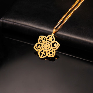 Vòng cổ vàng chữ thập hexagram cho nam nữ, bền màu và không gây dị ứng