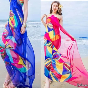 Khăn choàng đi biển nữ in hình chống nắng Đồ bơi bọc chăn Phụ kiện