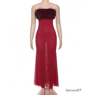 Nữ Bodycon Dài Ống Đầm Sang Trọng Lưới Chắp Vá Dây Ôm Phù Hợp Cho Tiệc Câu Lạc Bộ
