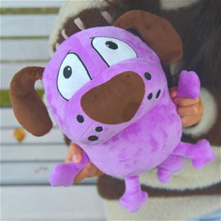 PLUS 25cm Cà tím Dog Plush Đồ chơi Funny Courage Dog Búp bê Dễ thương Purple Puppy Plush Toy Kids Quà tặng Kawaii Trang trí nội thất Gối Búp bê Bạn gái Quà tặng sinh nhật Ngày trẻ em Quà tặng COD