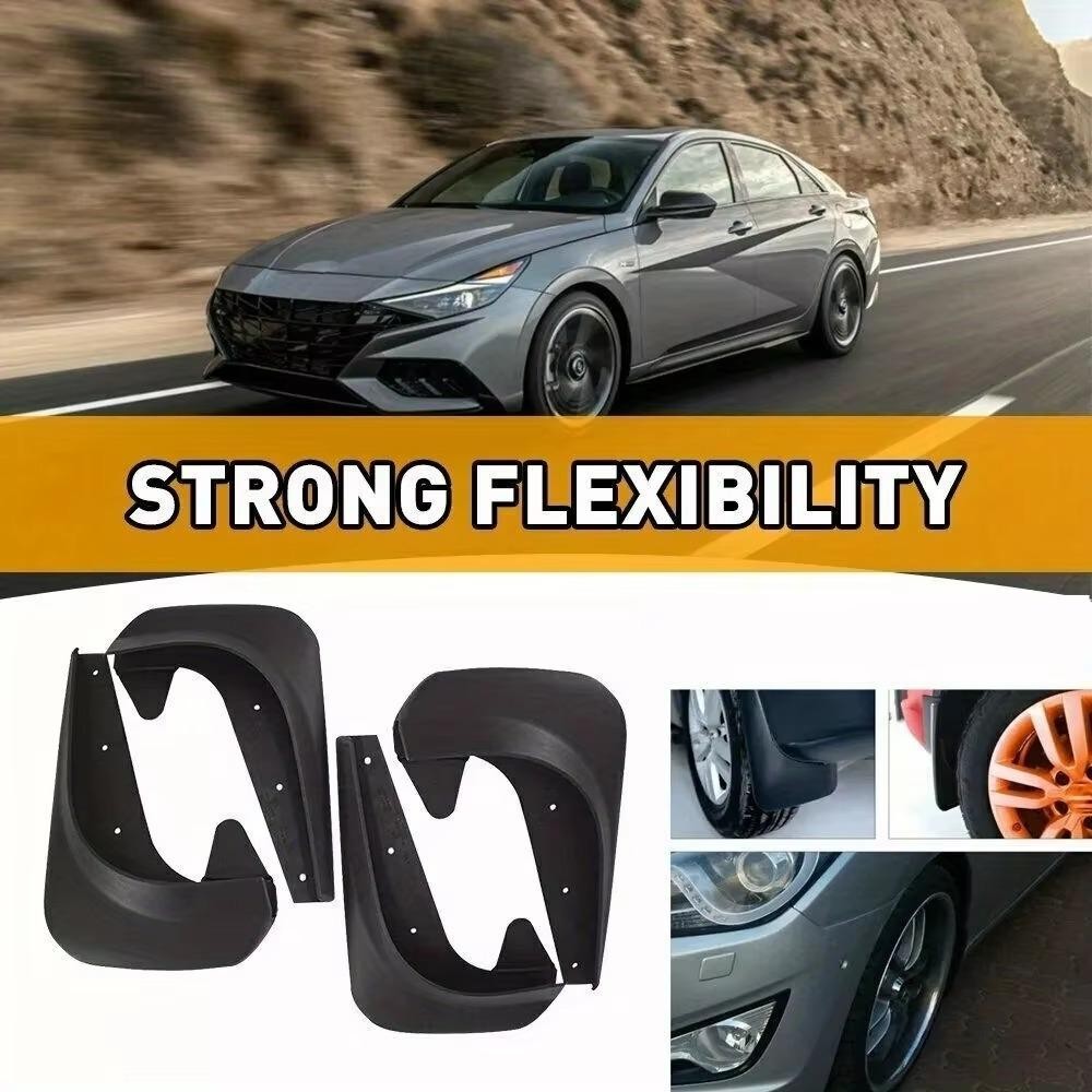 FENDER FANIELLAPOWELL 4 Chiếc Chắn Bùn Ô Tô, Bánh Trước Phía Sau Đen Bắn Bùn Bảo Vệ, Di Động Đa Năng Nhựa Bùn Flaps Phụ Kiện Ngoại Thất