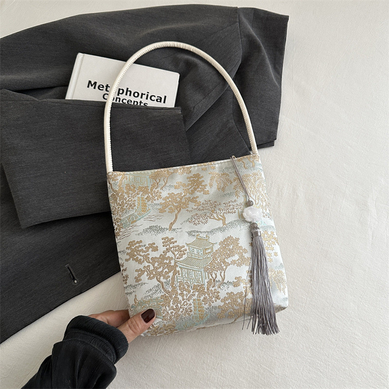 Túi xô lụa trang trí treo tassel thêu thủ công mới của Trung Quốc