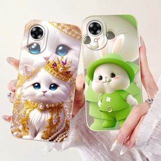 Ốp Lưng Cho OPPO A17k 4G CPH2471 / OPPO A17 CPH2477 Ốp Lưng Trái Tim Đáng Yêu Thỏ Mèo Hoạt Hình Silicon Mềm TPU Bảo Vệ