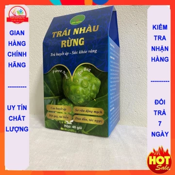 80 gói trà túi lọc trái nhàu rừng Bảo Khang, quả nhàu khô, hạ mỡ máu, ổn định huyết áp, tim mạch