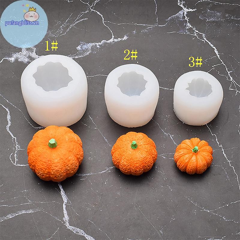 Pufangbliss 1 Silicone 3 Kích Thước Halloween 3D Khuôn Bí Ngô Trang Trí Khuôn Bánh VN