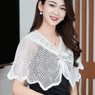 Khăn choàng và áo khoác mỏng NOOKSTORY, chất liệu vải tuyn ngắn thoáng khí, đa màu sắc dành cho nữ