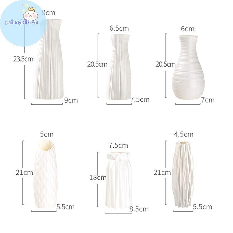 Pufangbliss Bình Bắc Âu Nhựa Giả Gốm Chậu Hoa Phòng Khách Để Bàn Ăn Nhà Trang Trí Bàn Cưới Trang Trí Trang Trí