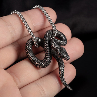 Trang sức cổ điển thiết kế sáng tạo cảm giác rắn mặt dây chuyền thép không gỉ cá tính Nam Dây Chuyền Thép titan trăn mẫu mới