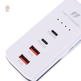 Twe 1 USB Hub Adapter Điện Thoại Di Động Cắm US Sạc Nhanh USB Sạc PD Loại C Sạc Nhanh Sạc Tường Nhanh Multiport VN
