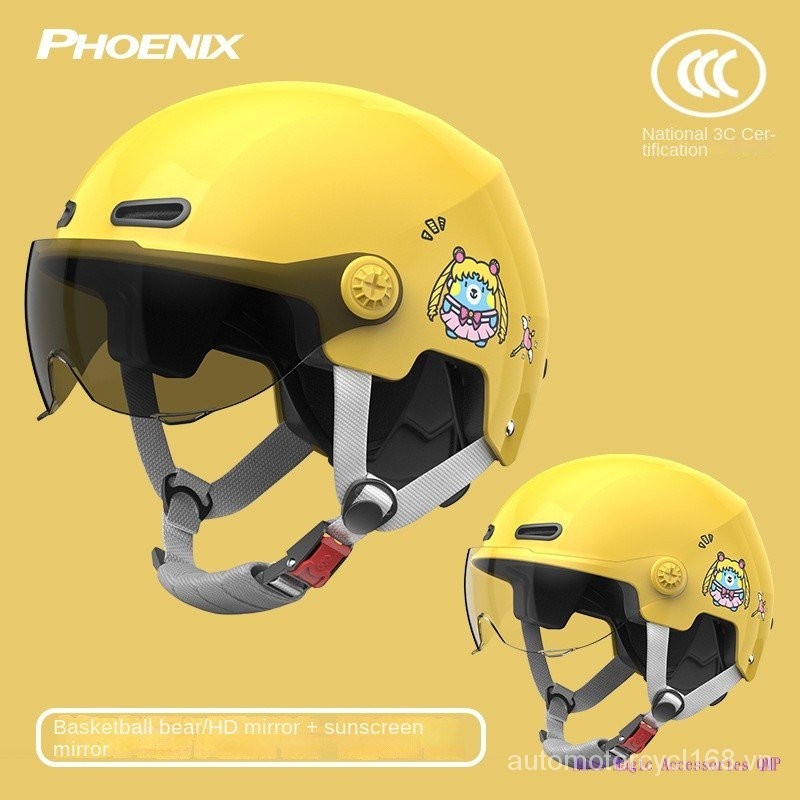 QMP giao hàng miễn phí TK02R Phoenix trẻ em Mũ Bảo Hiểm Chống nắng mùa hè cho bé trai Mũ bảo hiểm trẻ em Mũ bảo hiểm Xe điện trẻ em nửa Mũ bảo hiểm cho bé gái Mũ bảo hiểm mùa đông QMP