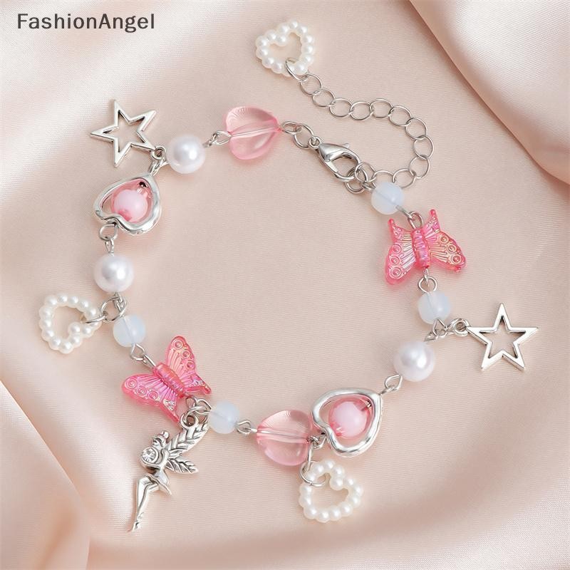 Fashionangel Độc Đáo Nơ Trái Tim Hoa Handmade Đính Hạt Vòng Tay Thời Trang Có Thể Điều Chỉnh Cho Nữ Bé Gái Tinh Tế Vòng Tay Quà Tặng VN