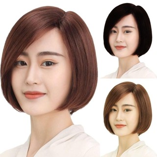 SHCER Bob Tóc Giả Thẳng Có Nổ, Phần Tổng Hợp Mặt Ngắn Đen Nâu Tóc Giả, Tóc Giả Giả Giả Tự Nhiên Phụ Nữ Bob Tóc Giả Hàng Ngày