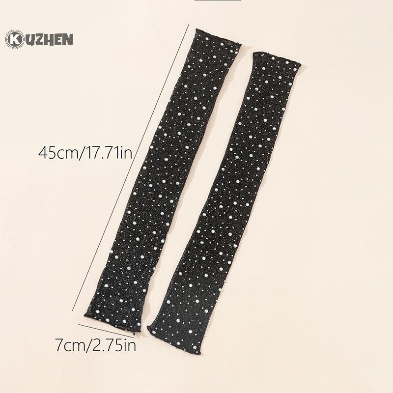 Kuzhen Găng tay ren lưới dài trang trí móng tay, phụ kiện tay gợi cảm, dùng làm đạo cụ chụp ảnh thời trang
