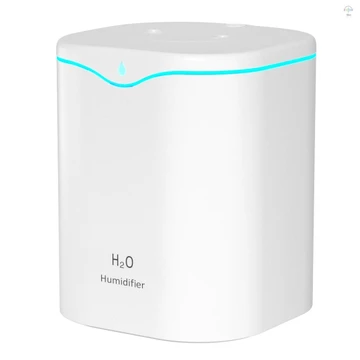 Máy tạo độ ẩm phun đôi 2L có đèn LED Máy tạo độ ẩm tự động tắt máy tạo độ ẩm để bàn di động độ ẩm cho phòng ngủ Phòng gia đình