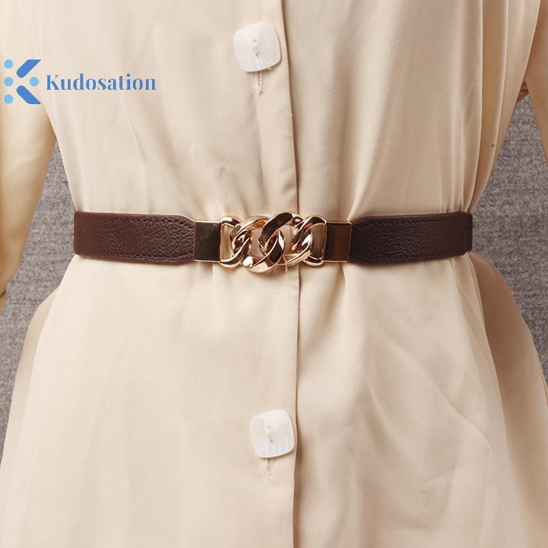 Kudosation 3 Màu Dây Xích Thắt Lưng Co Giãn Cho Nữ Áo Khoác Thắt Lưng