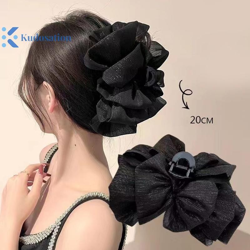Kudosation Thời Trang Tuyn Nơ Lớn Đám Mây Lấy Kẹp Thanh Lịch Retro Nữ Lưới Sợi Đuôi Ngựa Bím Vuốt Kẹp Phụ Kiện Tóc Quà Tặng Mũ Đội Đầu