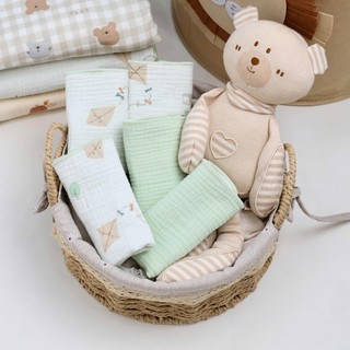 M&B Khăn xô muslin 4 lớp cao cấp mềm mại, thấm hút tốt dành cho bé trai bé gái kích thước 25x28cm và 75x100cm