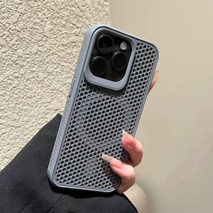 Vỏ tản nhiệt tổ ong chống rơi mới cho iPhone 16 15 14 13 12 16 pro max ốp lưng bảo vệ từ tính