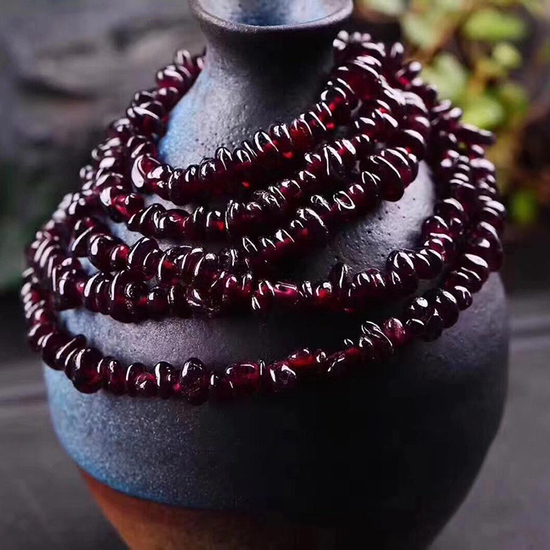 Vòng tay garnet đỏ tự nhiên sỏi đa, nữ, đá tự nhiên, quà tặng sinh nhật 25.4.9