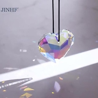 Jinhf 1 Trái Tim Tình Yêu Pha Lê Cửa Sổ Thủ Công Pha Lê Windchimes Trang Trí Sân Vườn Treo Mặt Dây Chuyền Chuông Gió Mặt Trời Bắt Trang Trí HOT