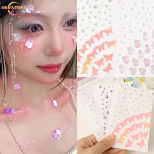 Miếng Dán Hình Xăm Tạm Thời Nàng Tiên Cá - Trang Trí Trang Điểm Sân Khấu Sáng Bóng - 3D Vỏ Kim Cương Giả Mặt Cơ Thể Ngọc Miếng Dán