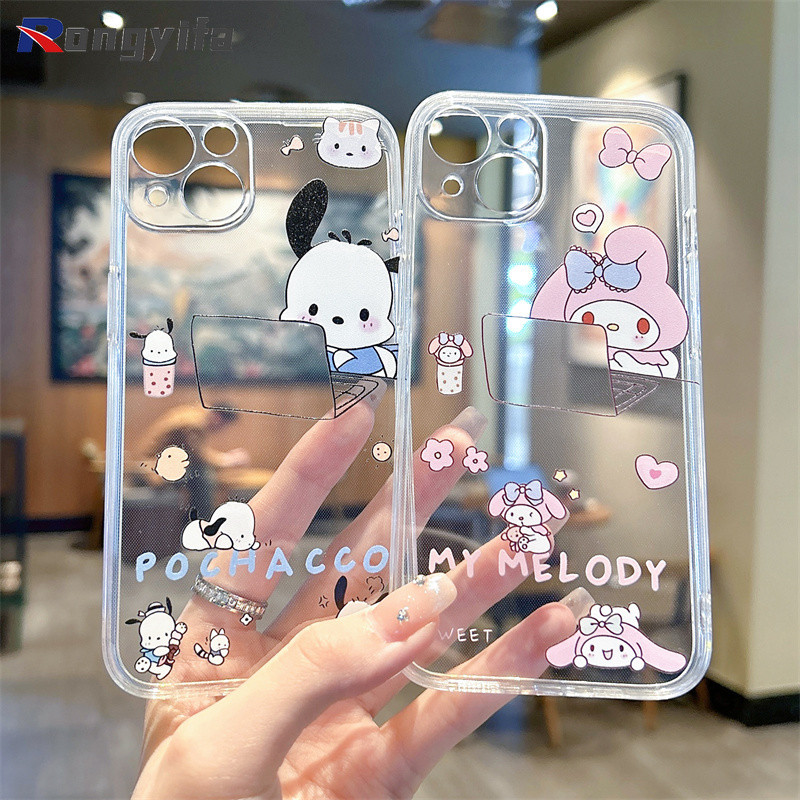 Ốp Điện Thoại Trong Suốt Pochacco Dễ Thương Cho Samsung Galaxy Note 20 Ultra 10 Plus Lite 9 8 J8 J7 Pro J6 J5 J2 Prime Core J4 Plus A7 2018 2017 Vỏ Hoạt Hình Giai Điệu Cặp Đôi Ốp Lưng Mềm