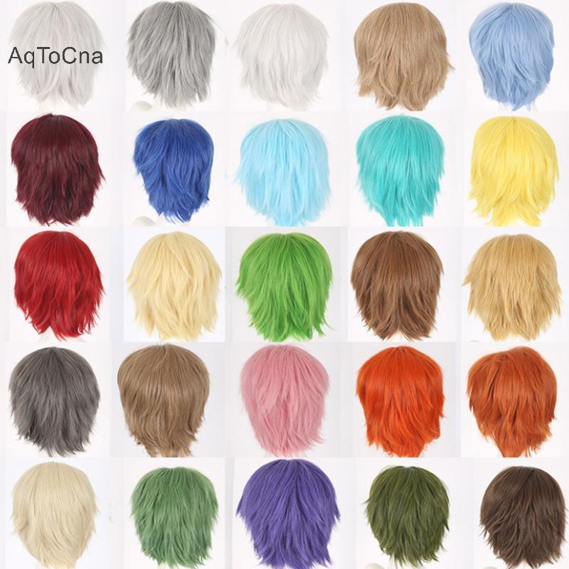 Aqtocna Đa Năng Tổng Hợp Nhiều Màu Sắc Ngắn Tự Nhiên Cosplay Tóc Giả Nam Tóc Kiểu Tóc Nối Tóc HGVN