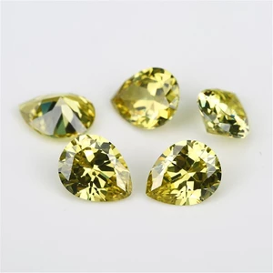 5A Quả Lê Vàng Ô Liu Cắt CZ Đá 15 / 30 Chiếc 3x5mm ~ 10x12mm Cubic Zirconia Rời Cho Trang Sức DIY