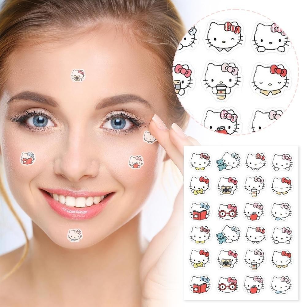 Miếng dán Hỗ trợ giảm mụn hoạt hình Hellokitty Pe Acne Pimples Miếng dán làm đẹp S3c8