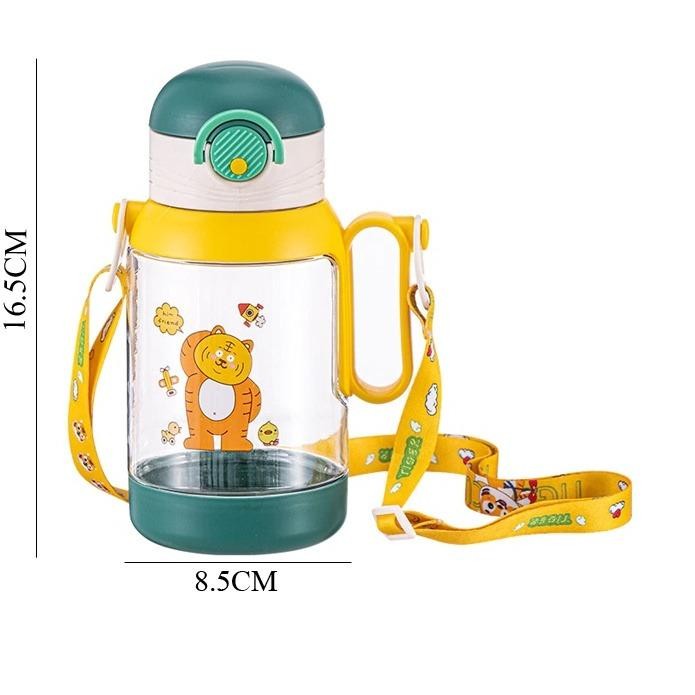 BÌnh Nước Nhựa Trong Suốt pm Có Tay Cầm Và Dây Đeo 500ml