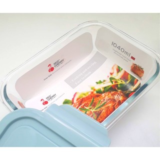 Hộp cơm thủy tinh chữ nhật có nắp hút chân không đựng thực phẩm cao cấp đa năng tiện lợi