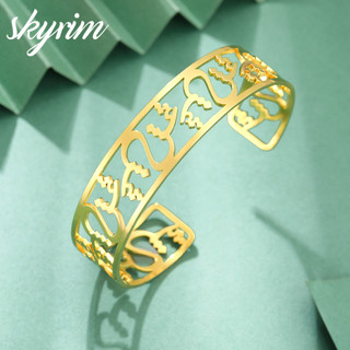Skyrim Vòng Tay Nữ Với Rỗng Rune Mở Có Thể Điều Chỉnh Phụ Kiện Nữ Trang Sức Thời Trang