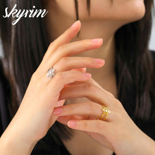 SKYRIM Nhẫn Nữ Thiết Kế Bông Tuyết Mở Có Thể Điều Chỉnh Quà Tặng Trang Sức Thời Trang