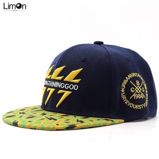 Mùa xuân và mùa thu đầu to mũ phẳng đầu sâu Mũ lưỡi trai thêu hip hop Tia Chớp đường phố